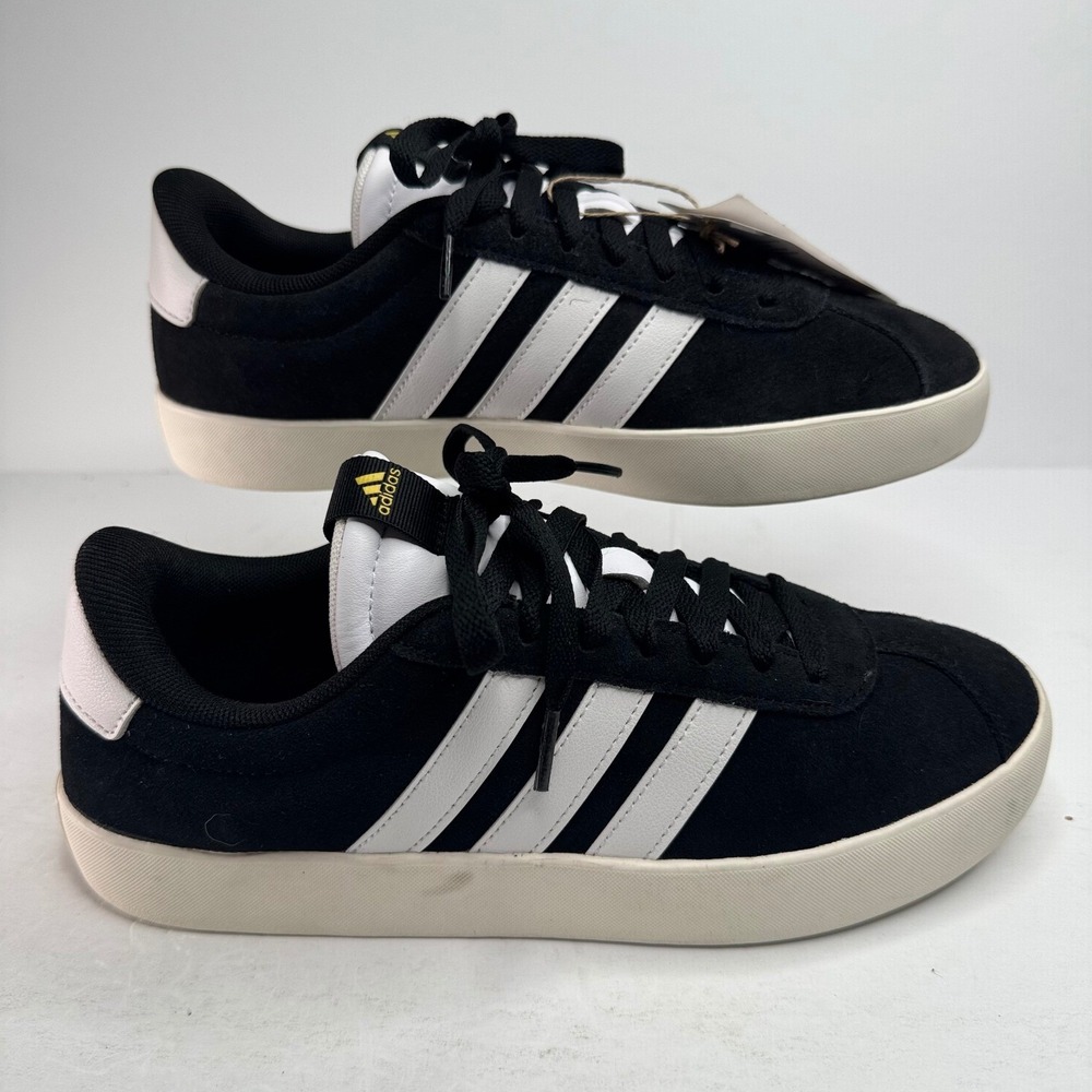 Adidas VL Court 3.0 Womens Sneakers Black White Suede ID6279 Size 9 NEW